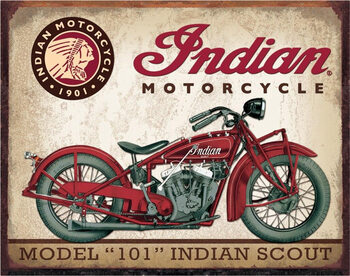 Metalni znak INDIAN MOTORCYCLES - Scout Model 101