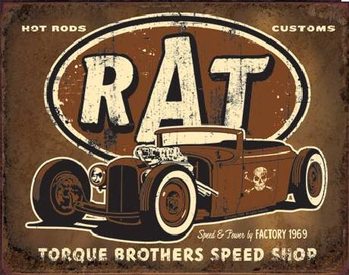 Metalni znak TORQUE - Rat Rod