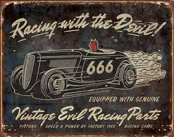 Metalni znak VINTAGE - Evil Racing