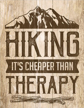 Metalowa tabliczka Hiking - Therapy