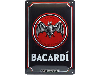 Metalskilt Bacardi - Black Logo