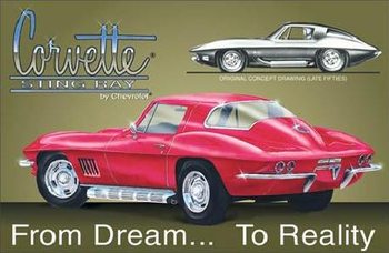 Metalskilt CHEVY - corvette stingray