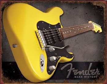 Metalskilt FENDER – Make history