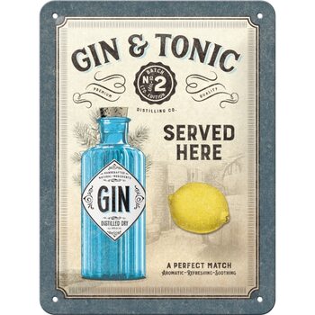 Metalskilt Gin & Tonic - Served Here