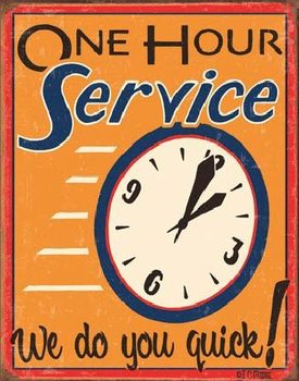 Metalskilt MOORE - ONE HOUR SERVICE