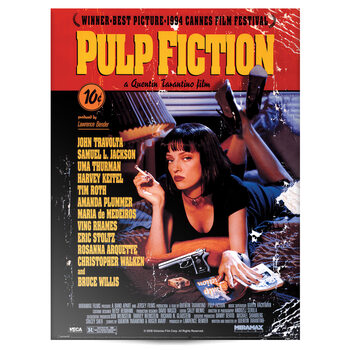 Metalskilt Pulp Fiction - Uma on Bed
