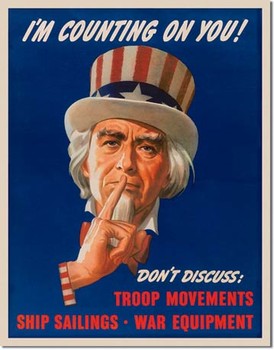 Metalskilt UNCLE SAM - don't discuss