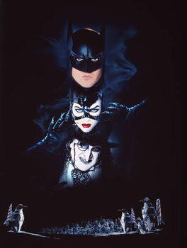 Obraz na plátně Michael Keaton, Michelle Pfeiffer And Danny Devito., Batman Returns 1992