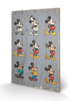 Bild auf Holz Micky Maus (Mickey Mouse) - Evolution