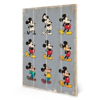 Bild auf Holz Micky Maus (Mickey Mouse) - Evolution