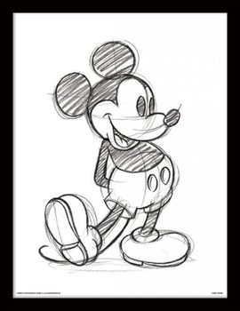 Πλαισιωμένη αφίσα  Micky Maus (Mickey Mouse) - Sketched Single