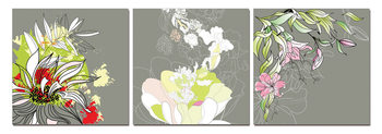 Modern Design - Colorful Blossoms Schilderij