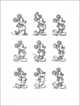 Umělecký tisk Myšák Mickey (Mickey Mouse) - Sketched Multi