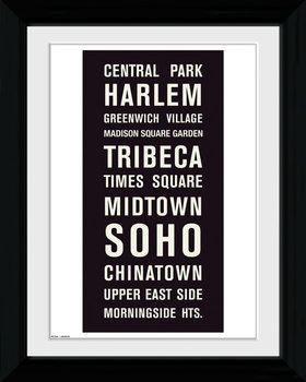 Indrammet plakat New York - Locations