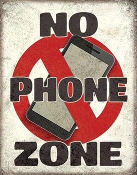 No Phone Zone Plaque métal décorée