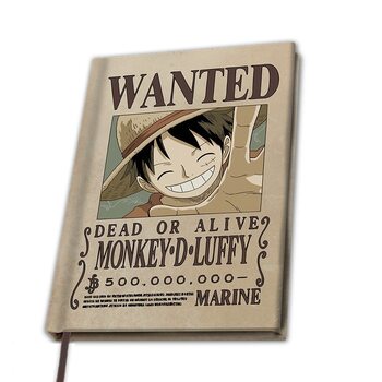 Notitieschrift One Piece - Wanted Luffy