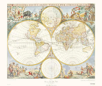 Umělecký tisk Novissima Totius Orbis Tabula