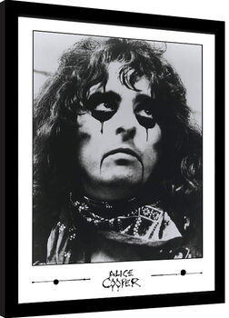 Zarámovaný plagát Alice Cooper - Black and White Photo