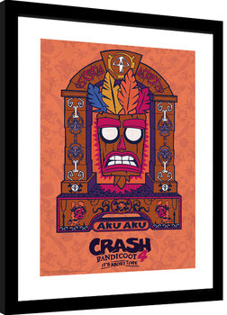 Zarámovaný plagát Crash Bandicoot - Aku Aku