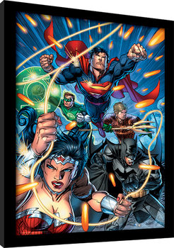 Zarámovaný plagát DC Comics - Justice League Attack