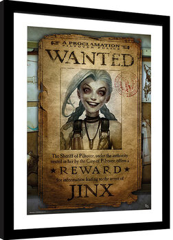 Zarámovaný plagát League of Legends - Jinx Wanted