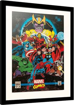Zarámovaný plagát Marvel: Avengers - Infinity War - Retro