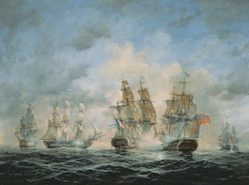 Obraz na plátně 19th Century Naval Engagement in Home Waters