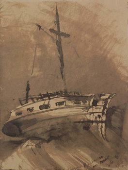 Obraz na plátně A Ship in Choppy Seas, 1864
