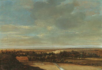 Obraz na plátně An extensive dune landscape with a farmhouse and a bleaching ground