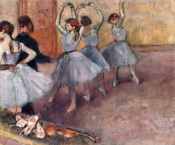 Obraz na plátně Blue-Toned Dancers (The Rehearsal in the Foyer de la Danse), c.1882