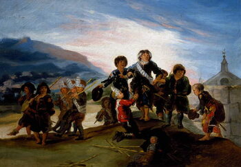 Obraz na plátně Children playing at soldiers, 1785-1786