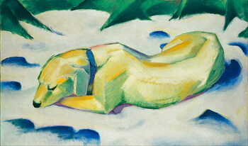 Obraz na plátně Dog Lying in the Snow