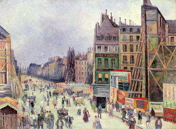 Obraz na plátně Drilling in the rue Reaumur, 1896