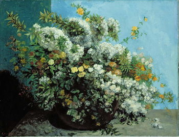 Obraz na plátně Flowering Branches and Flowers, 1855