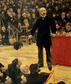 Obraz na plátně Georges Clemenceau  Making a Speech at the Cirque Fernando