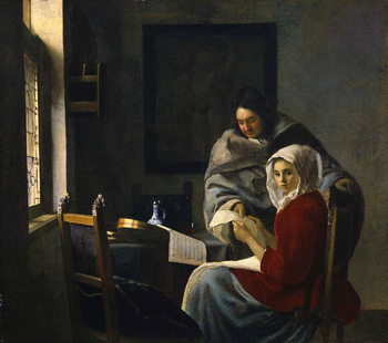 Obraz na plátně Girl interrupted at her music, c.1658-69