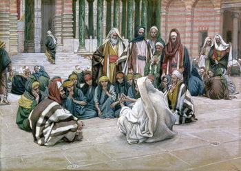 Obraz na plátně Jesus Speaking in the Treasury