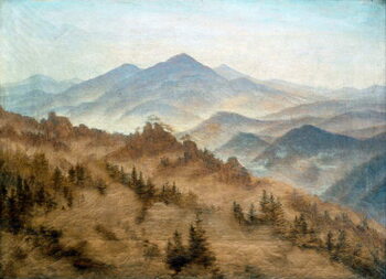 Obraz na plátně Landscape with the Rosenberg in the Bohemian Mountains