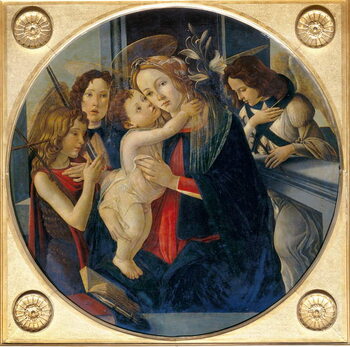Obraz na plátně Madonna with Child, young St. John the Baptist and angels