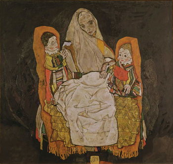 Obraz na plátně Mother with Two Children, 1915-17