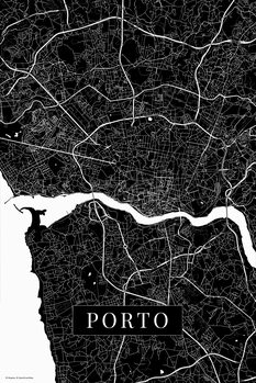 Obraz na plátně Porto black