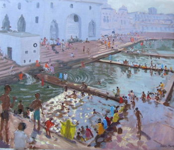 Obraz na plátně Pushkar ghats, Rajasthan