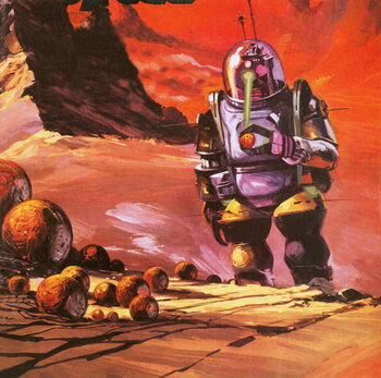 Obraz na plátně Robots envisaged on the red planet
