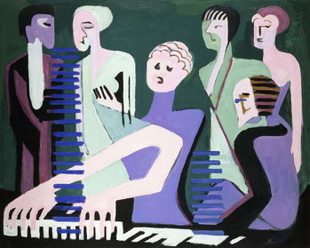 Obraz na plátně Singer on piano (pianist), 1929