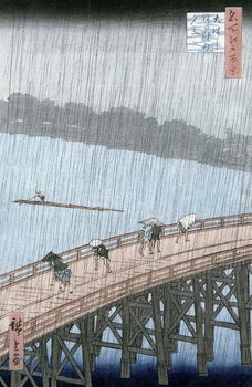 Obraz na plátně Sudden Shower over Shin-Ohashi Bridge and Atake (Ohashi Atake no Yudachi),