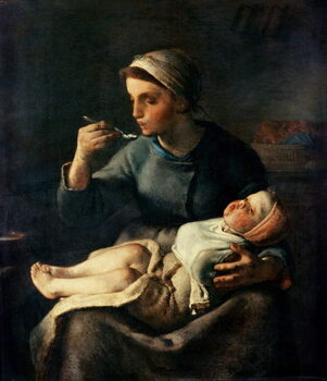 Obraz na plátně The Baby's Cereal, 1867