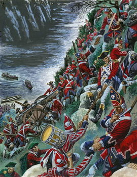 Obraz na plátně The British soldiers make the arduous ascent of the Heights of Abraham to take Quebec