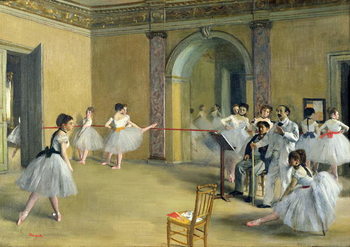 Obraz na plátně The Dance Foyer at the Opera on the rue Le Peletier