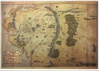 Obraz na plátně The Hobbit - Middle Earth Map