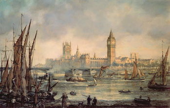 Obraz na plátně The Houses of Parliament and Westminster Bridge